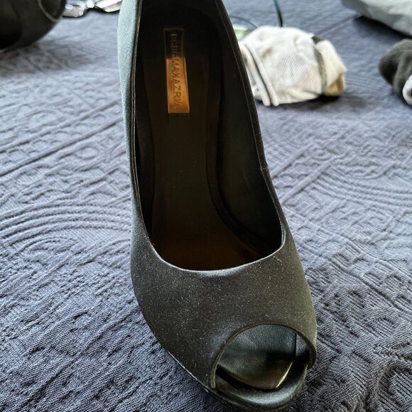 BCBG Black Satin shoes with Metal accent - Picture 4 of 6